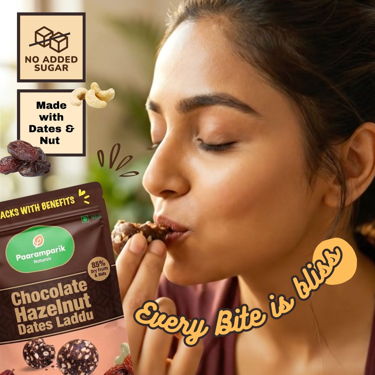 Chocolate Hazelnut Dry Fruit Dates Laddus
