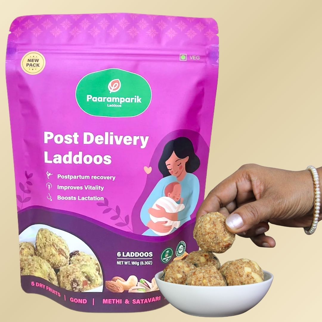 Post-Delivery Dry Fruits Gond Laddu with Jaggery
