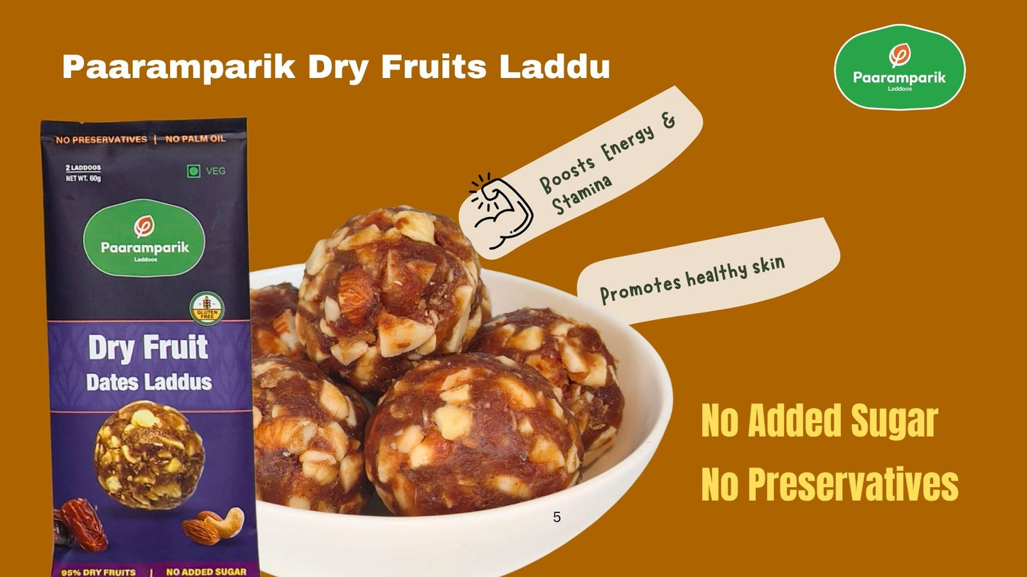 Rakhi Gift Hamper for Brother 5 Items - 2 Dry Fruit Laddus, Rakhi, Roli & Gift