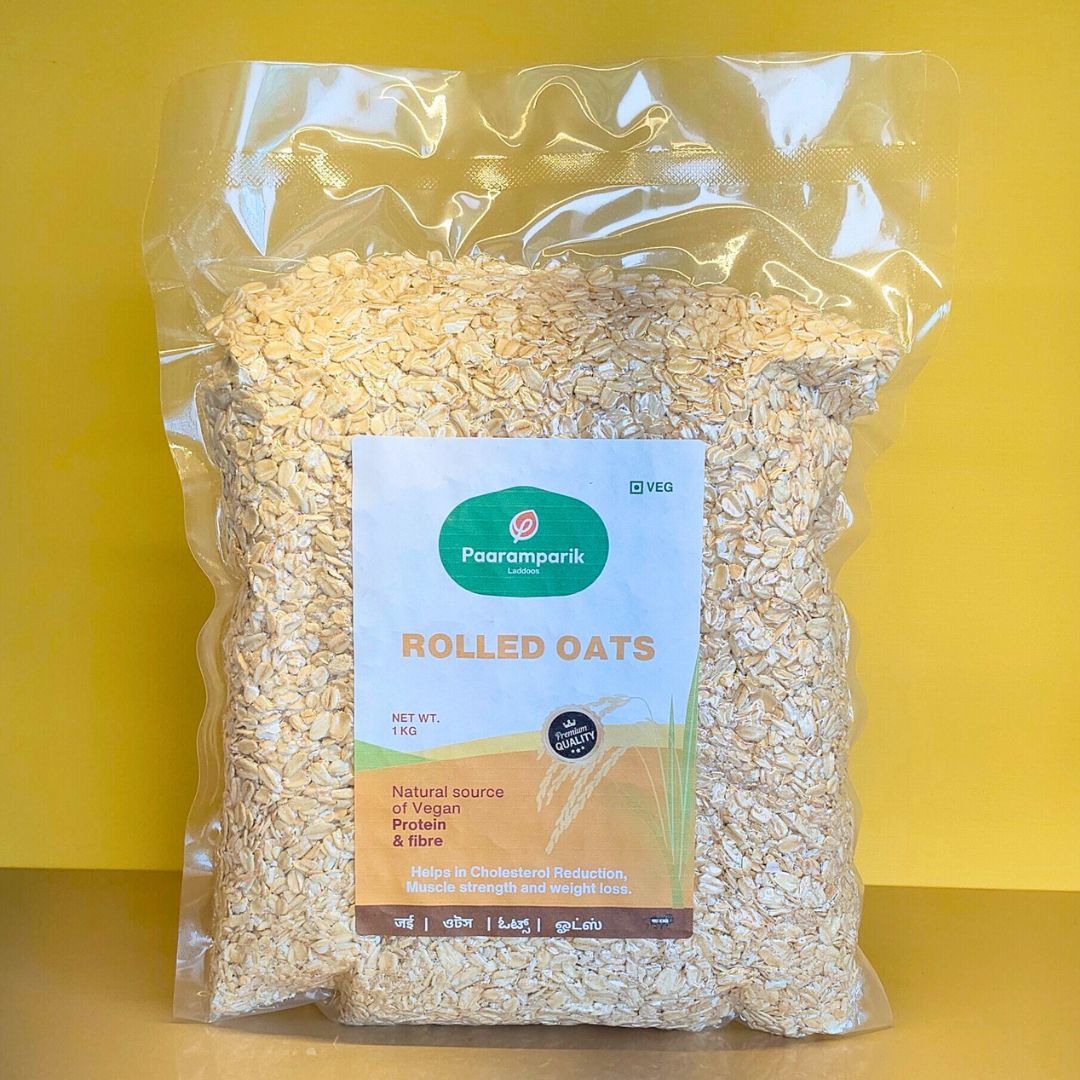 Rolled Oats - Diet Food, 100% Wholegrain Jumbo Oats - 1 Kg
