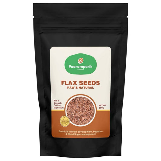 Flax Seeds Raw Unsalted - Alsi Seeds - 500 gms