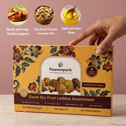 Gond Dry Fruit Laddus Assortment - 4 Varieties