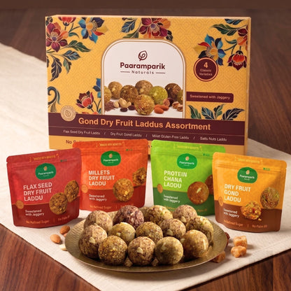 Gond Dry Fruit Laddus Assortment - 4 Varieties