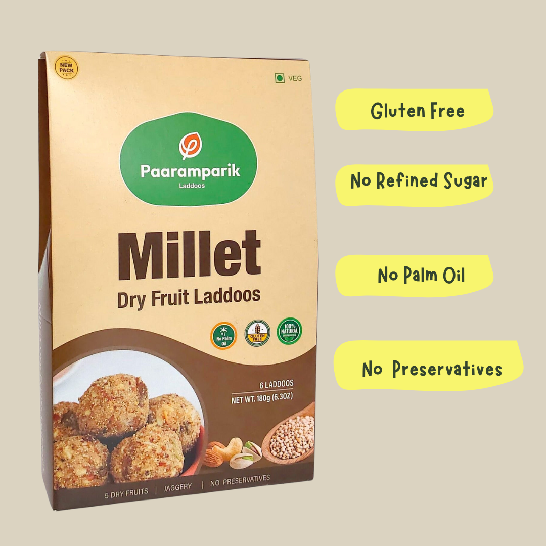Millet Laddu with Dry Fruits – 6 pieces