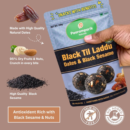 Kale Til ke Laddu Black Sesame and Dates - 150G