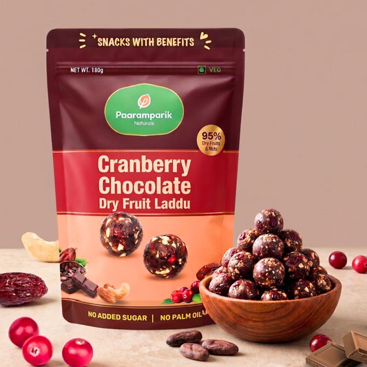 Chocolate Cranberry Dates Laddu with Dry Fruits