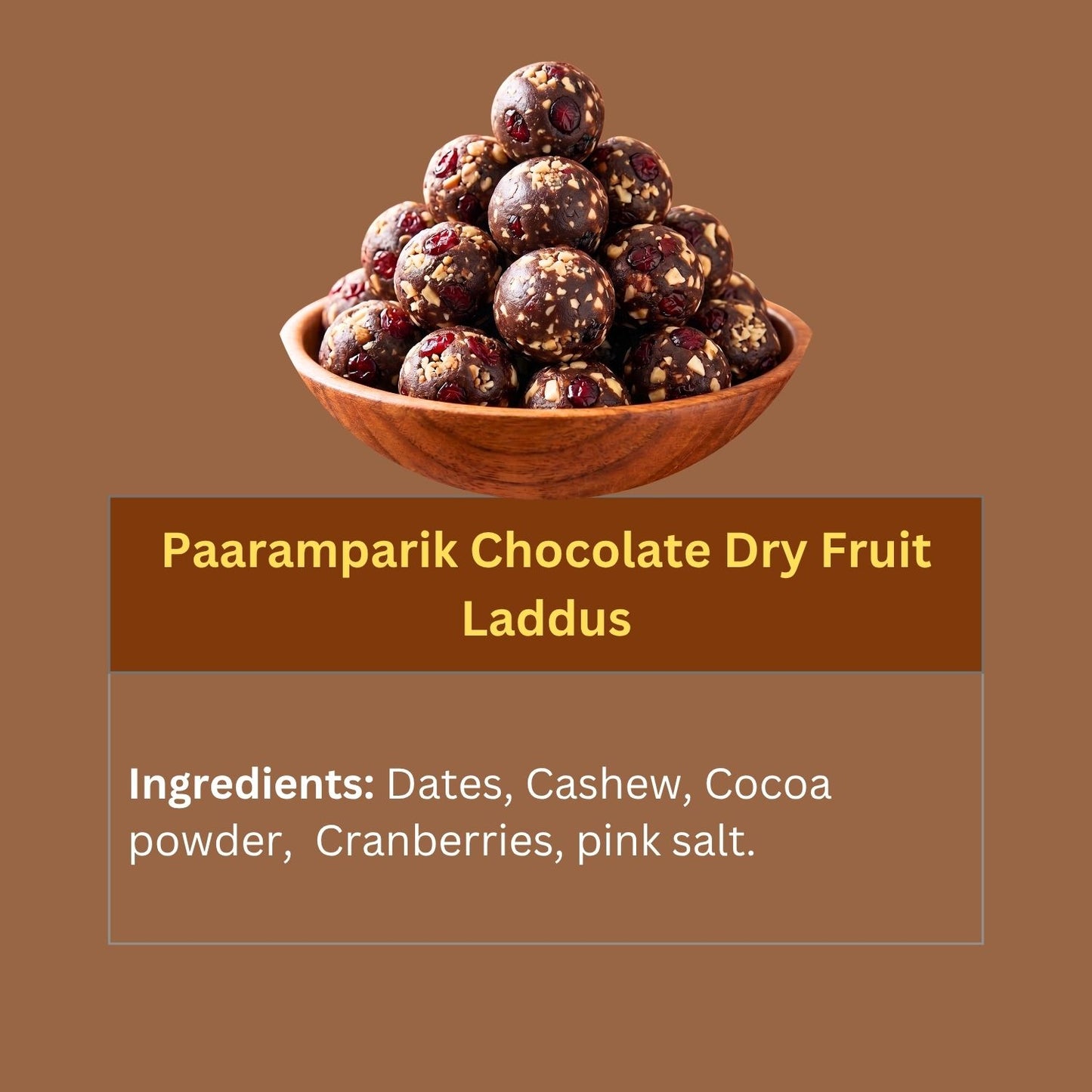Chocolate Cranberry Dates Laddu with Dry Fruits