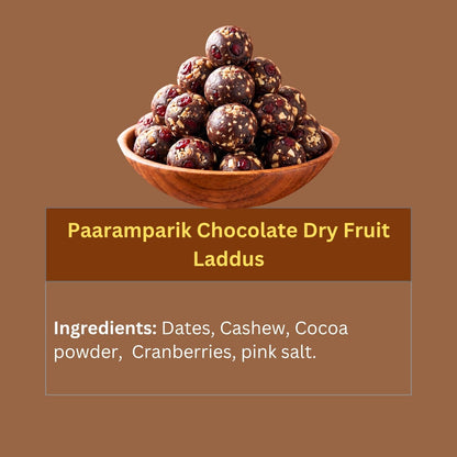 Chocolate Cranberry Dates Laddu with Dry Fruits