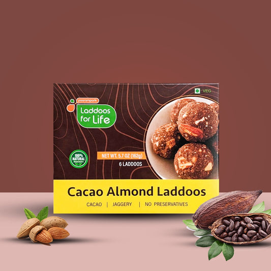 Cacao Almond Dry Fruit Laddu – 6 pieces