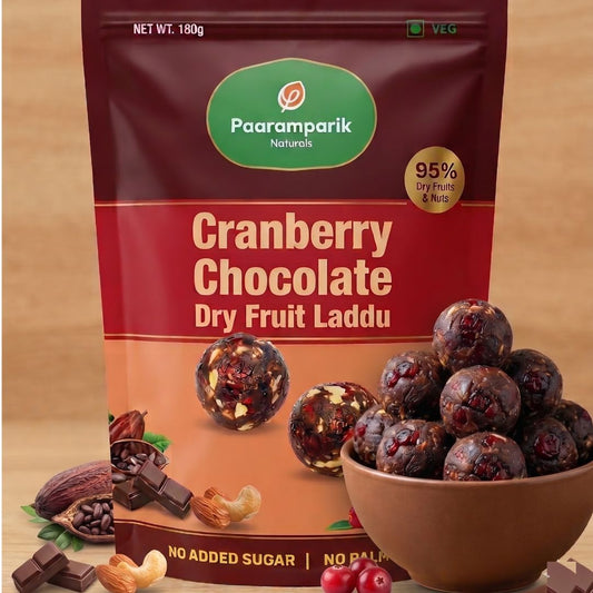 Chocolate Cranberry Dates Laddu with Dry Fruits
